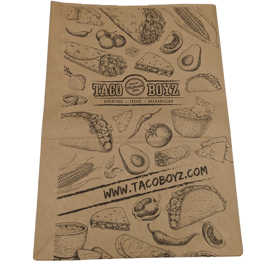 Taco Boyz Paper Bags, 12 X 7 X 17 Inch