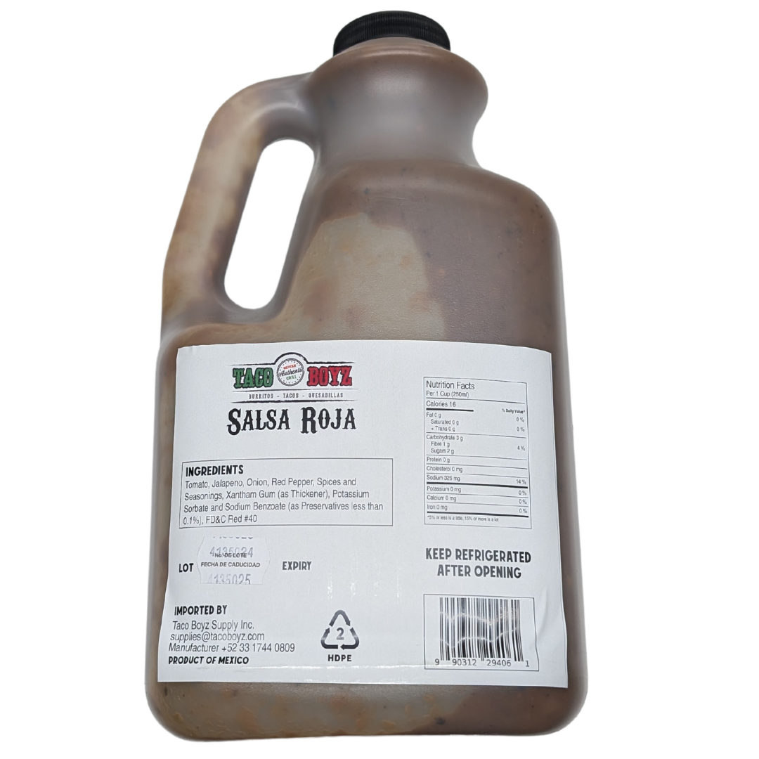 Taco Boyz Salsa Roja Case of 4 (3.7 Litre Bottles)