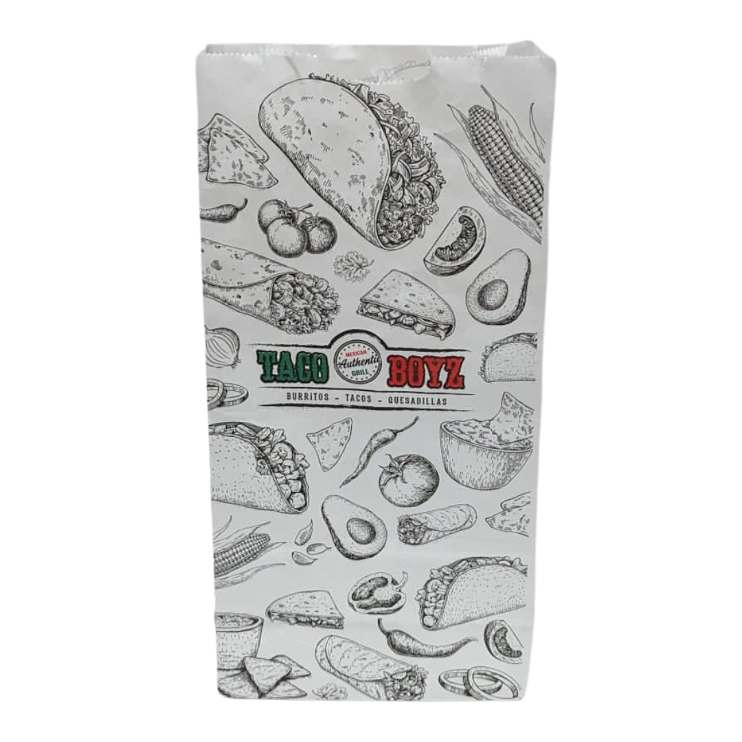 Taco Boyz 10Lb White Paper Bags