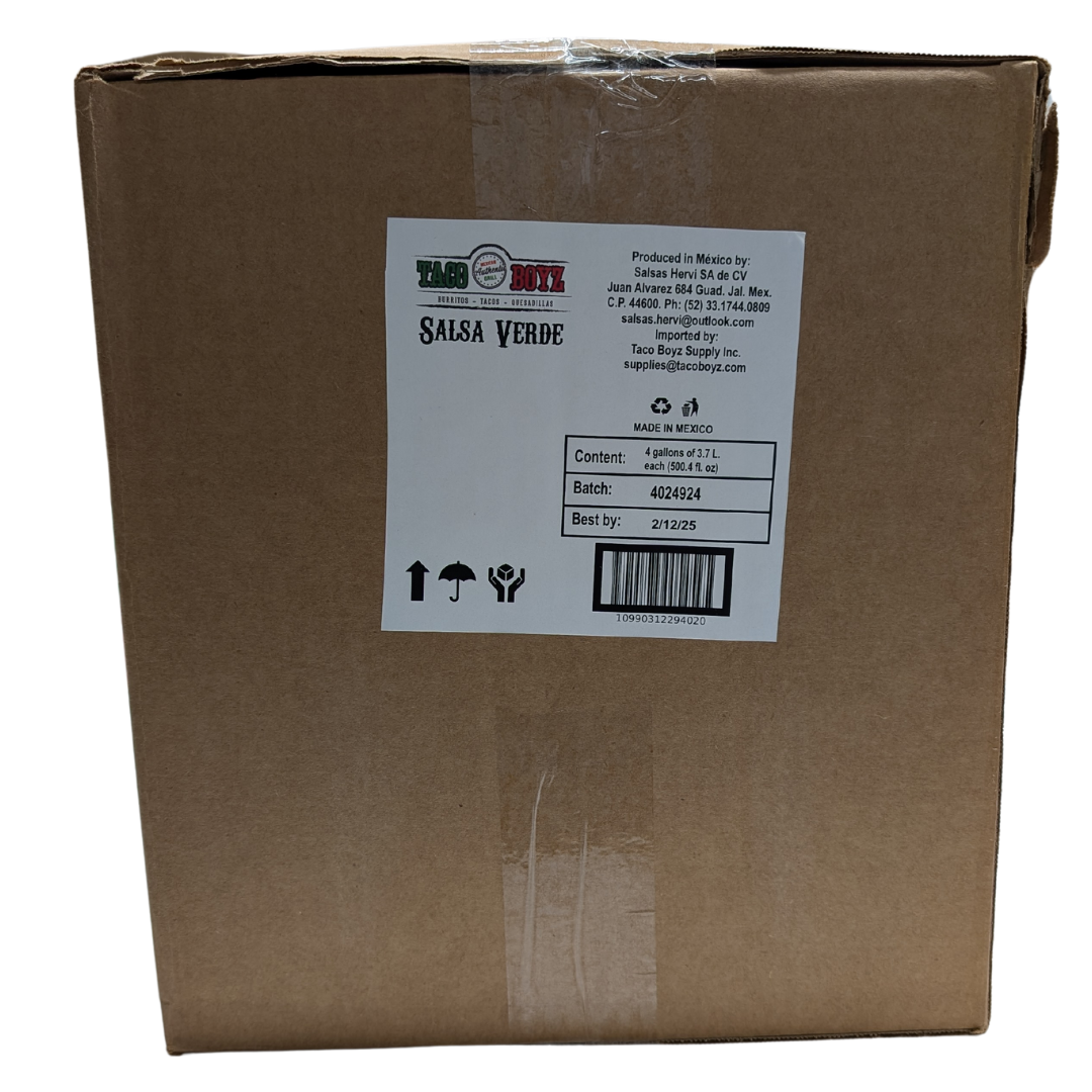 Taco Boyz Salsa Verde Case of 4 (3.7 Litre Bottles)